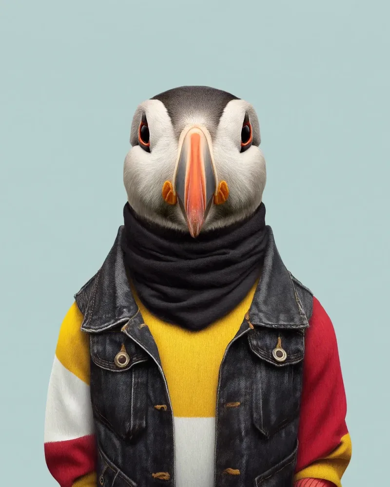 Alek, Atlantic puffin — Animal Kinhood portrait by Yago Partal