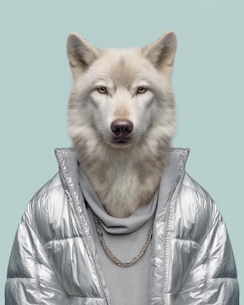 Benjamin, Arctic wolf — Animal Kinhood portrait by Yago Partal