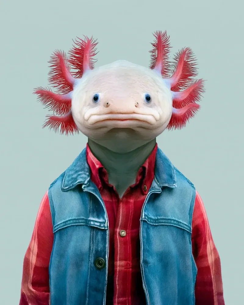 Ikal, Axolotl — Animal Kinhood portrait by Yago Partal