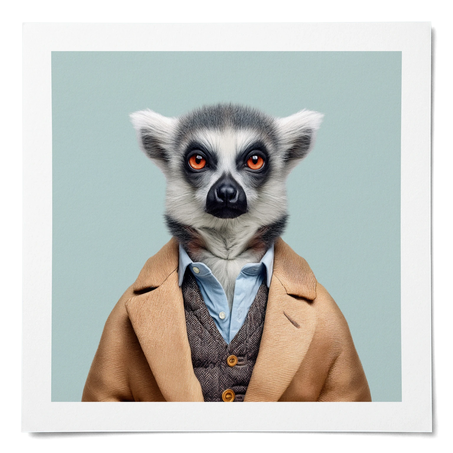 Wesley · Lémur de cola anillada · Póster mate